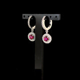 Ruby Celestia Halo Earrings