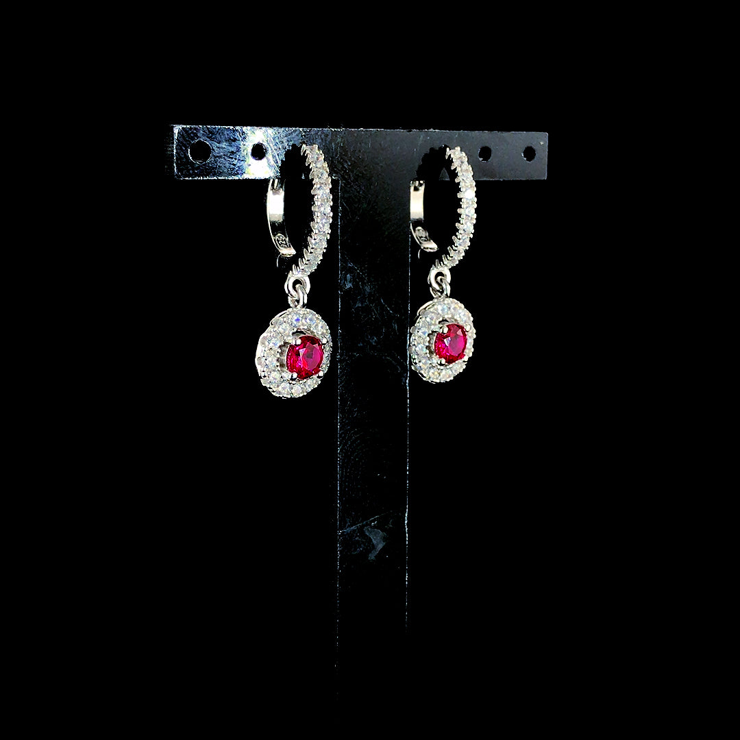Ruby Celestia Halo Earrings
