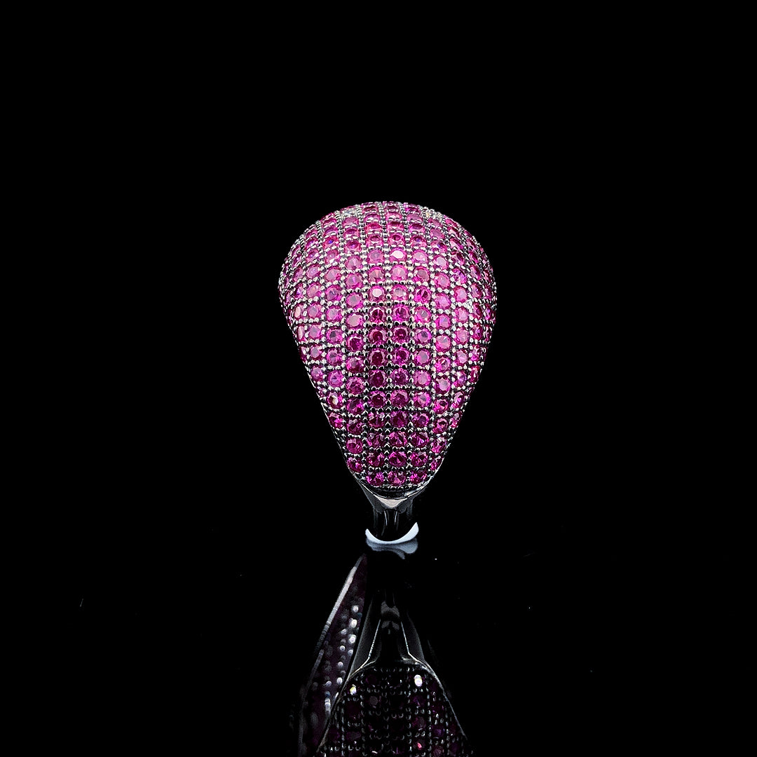 Ruby Dome Pavé Cocktail Ring