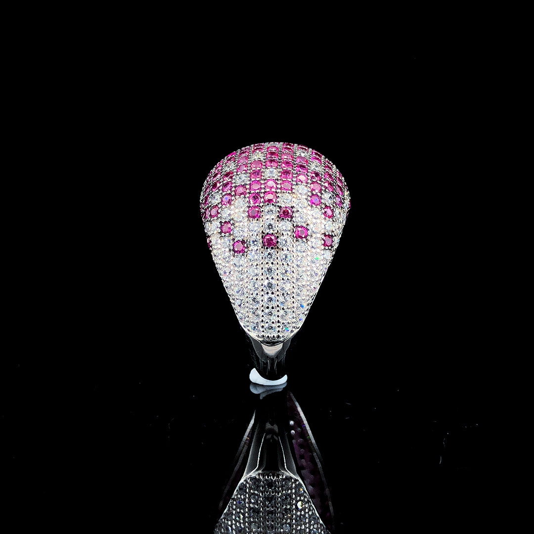 Ruby Dome Pavé Cocktail Ring