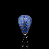 Sapphire Dome Pavé Cocktail Ring