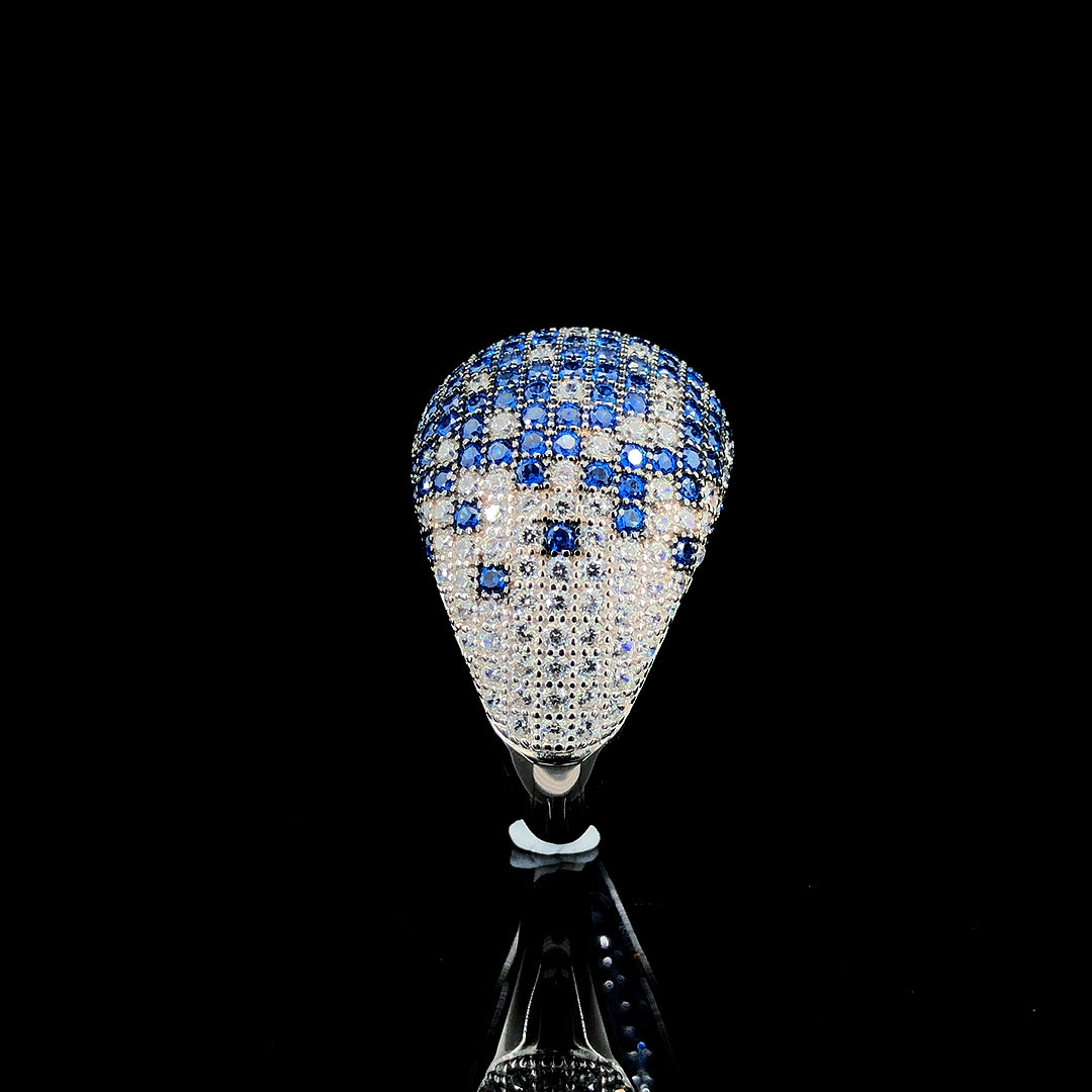 Sapphire Dome Pavé Cocktail Ring