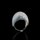 Aqua Dome Pavé Cocktail Ring