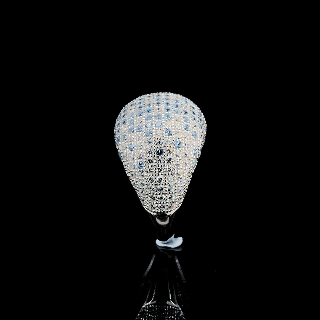 Aqua Dome Pavé Cocktail Ring