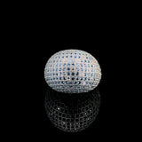Aqua Dome Pavé Cocktail Ring