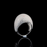 White Dome Pavé Cocktail Ring