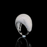 White Dome Pavé Cocktail Ring