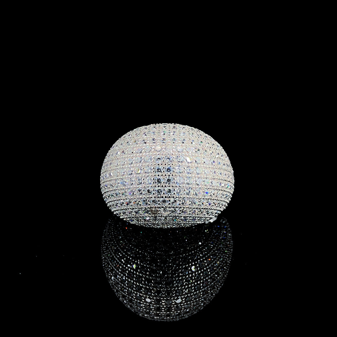 White Dome Pavé Cocktail Ring