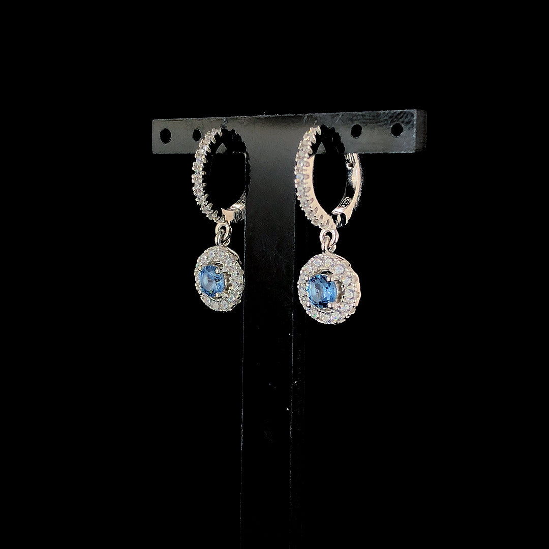 Aqua Celestia Halo Earrings