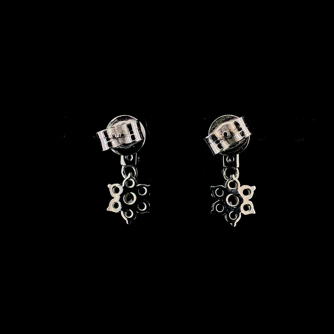 Emerald Flower Cluster Drop Earrings