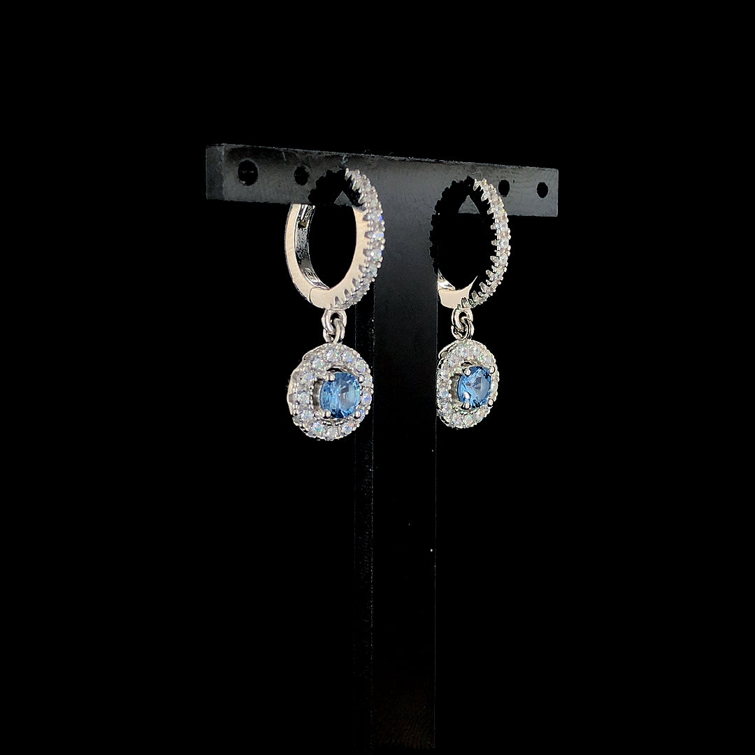 Aqua Celestia Halo Earrings