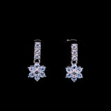 Aqua Flower Cluster Drop Earrings