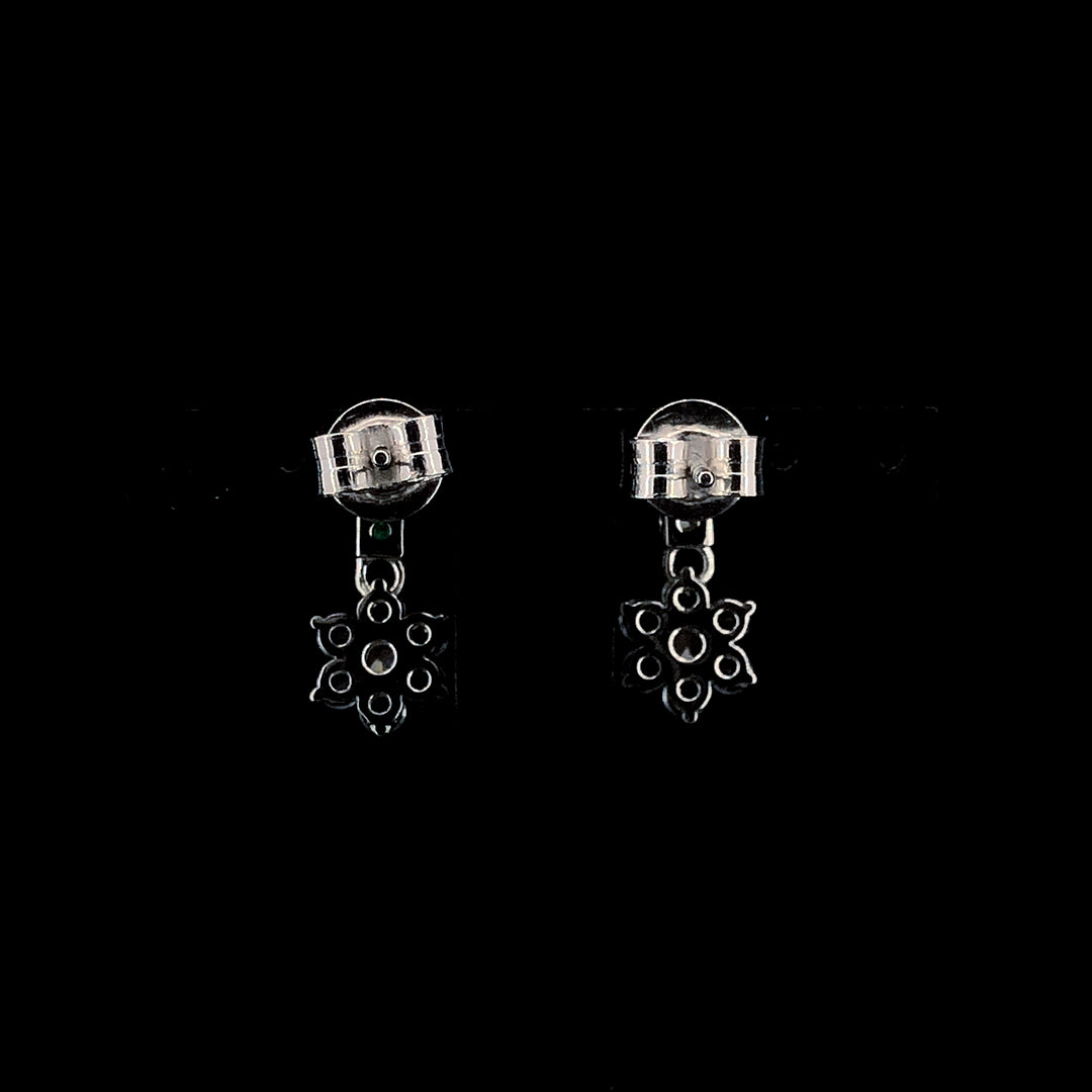 Aqua Flower Cluster Drop Earrings