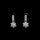 White Flower Cluster Drop Earrings
