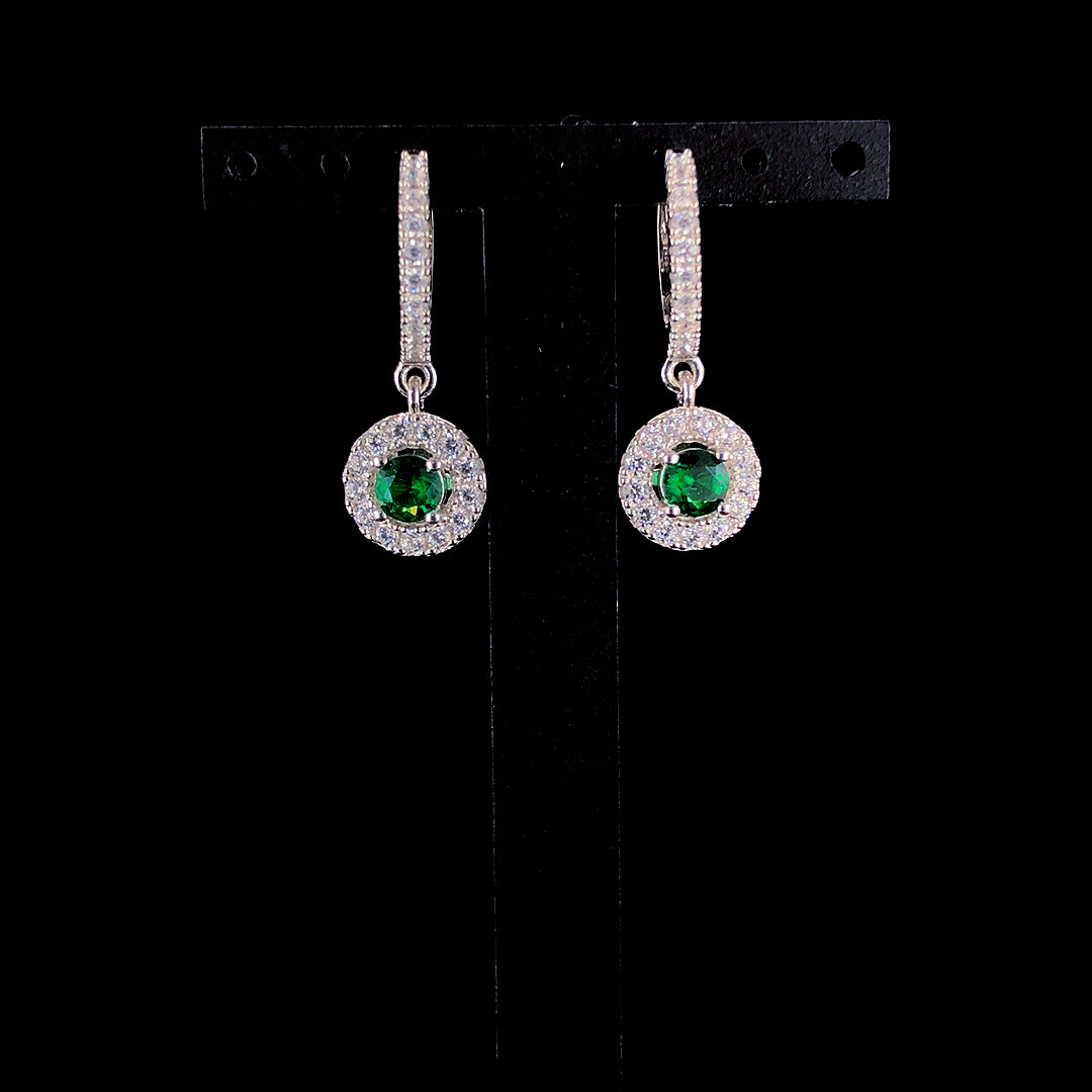 Emerald Celestia Halo Earrings