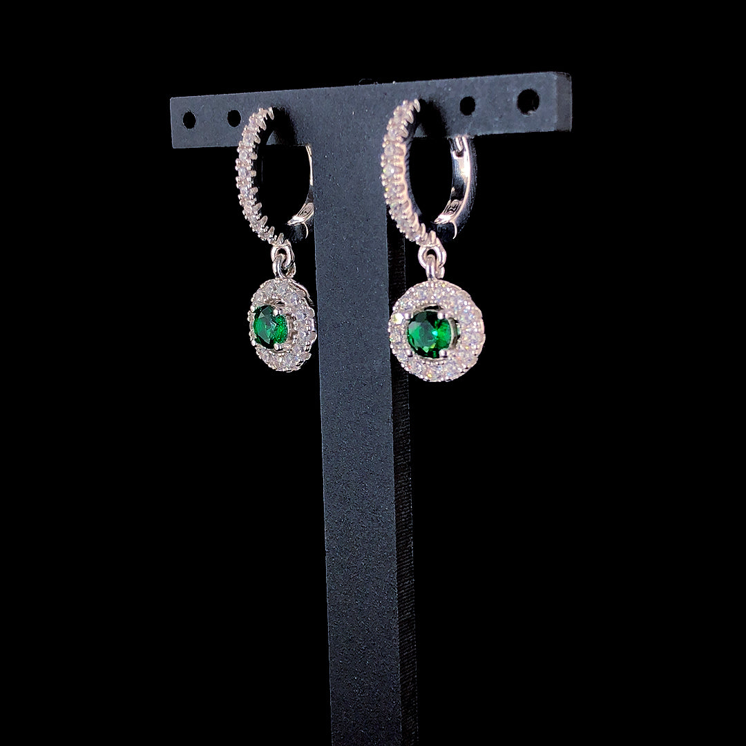 Emerald Celestia Halo Earrings