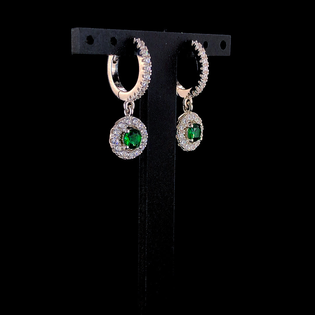 Emerald Celestia Halo Earrings