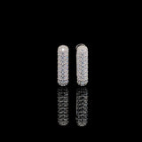 White Ombré Pavé Huggie Hoop Earring