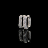 White Ombré Pavé Huggie Hoop Earring