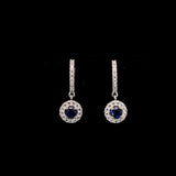 Sapphire Celestia Halo Earrings