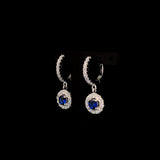 Sapphire Celestia Halo Earrings