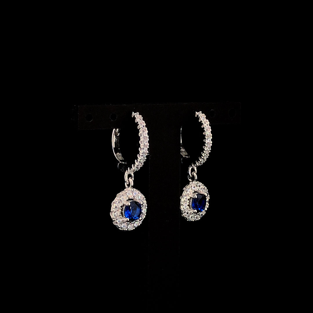 Sapphire Celestia Halo Earrings