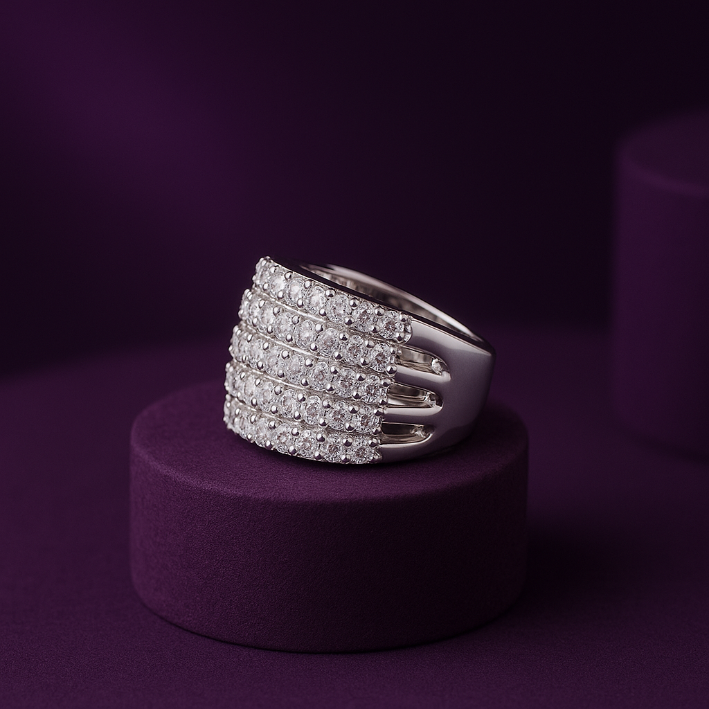 White Prestige Row Channel Ring