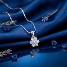 White Aqua Floral Pendant