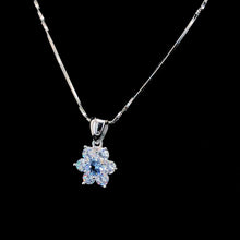 White Aqua Floral Pendant