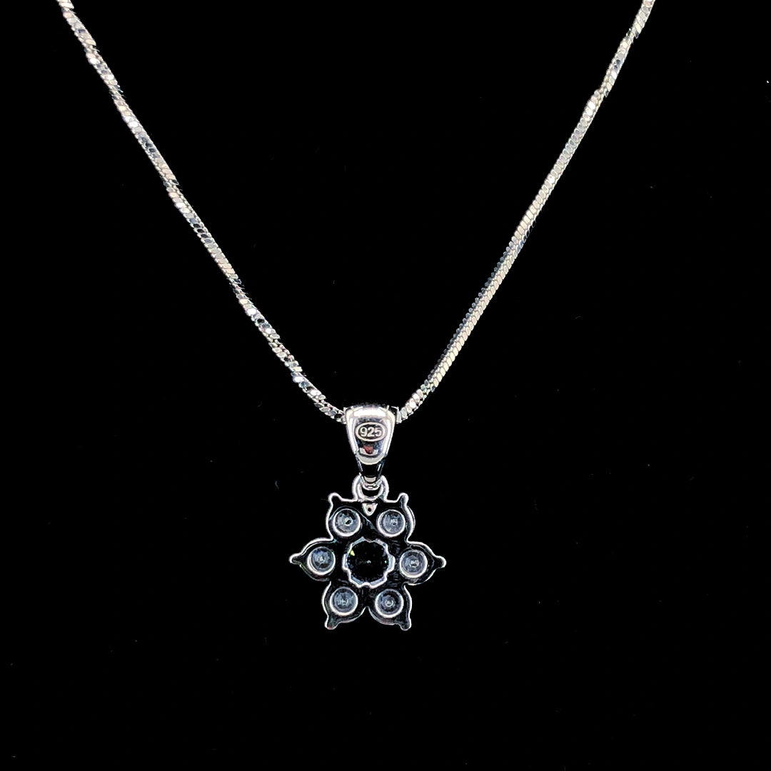 White Aqua Floral Pendant