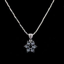 White Aqua Floral Pendant