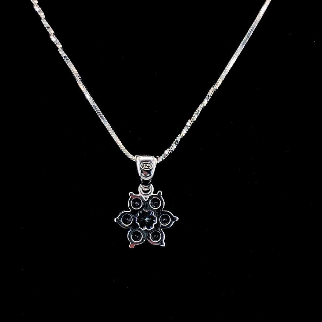 Sapphire Floral Pendant