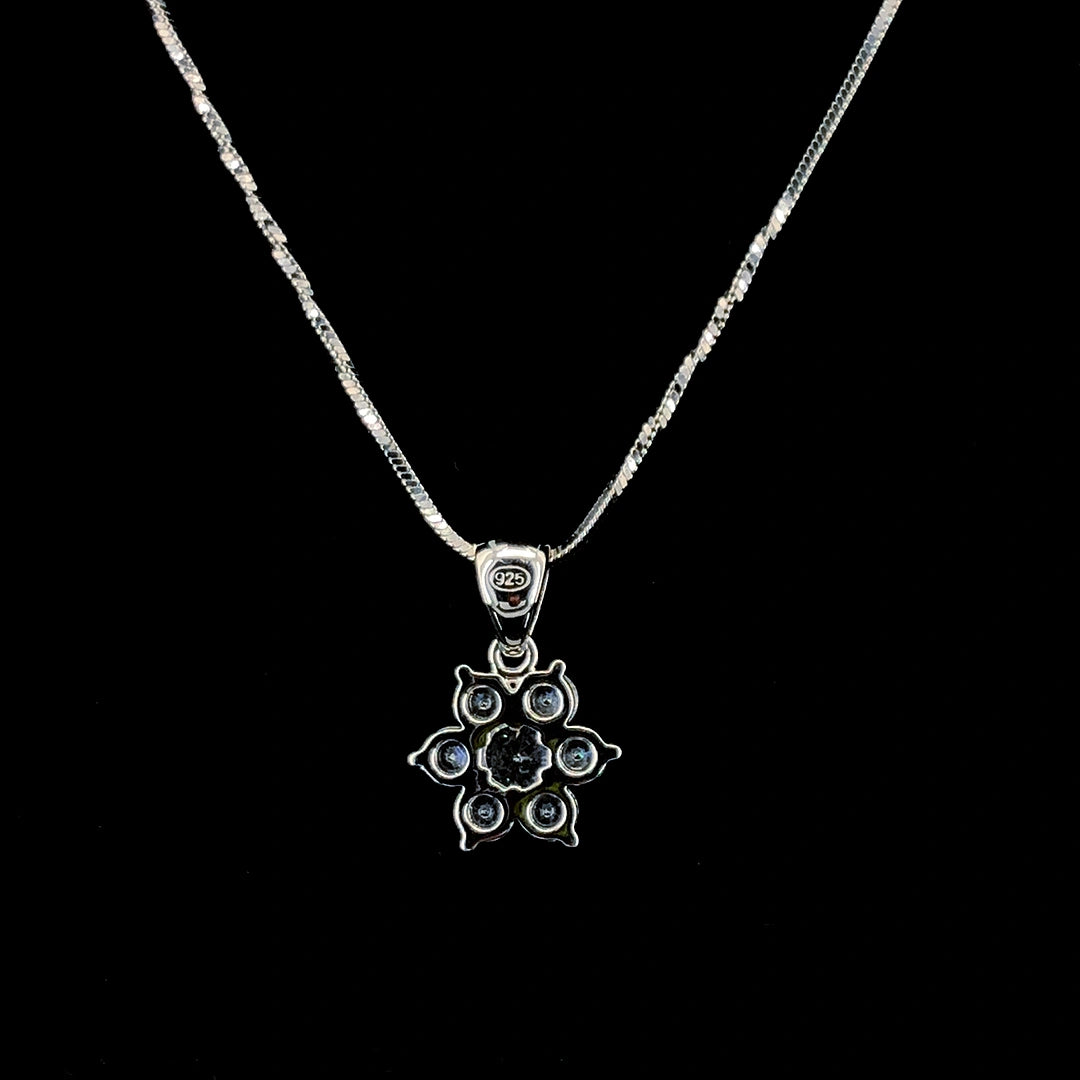 White Stone Floral Pendant
