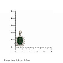 Emerald Princess Cut Halo Pendant