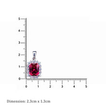 Ruby Princess Cut Halo Pendant