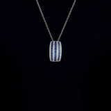 Sapphire Stripe Curve Pendant