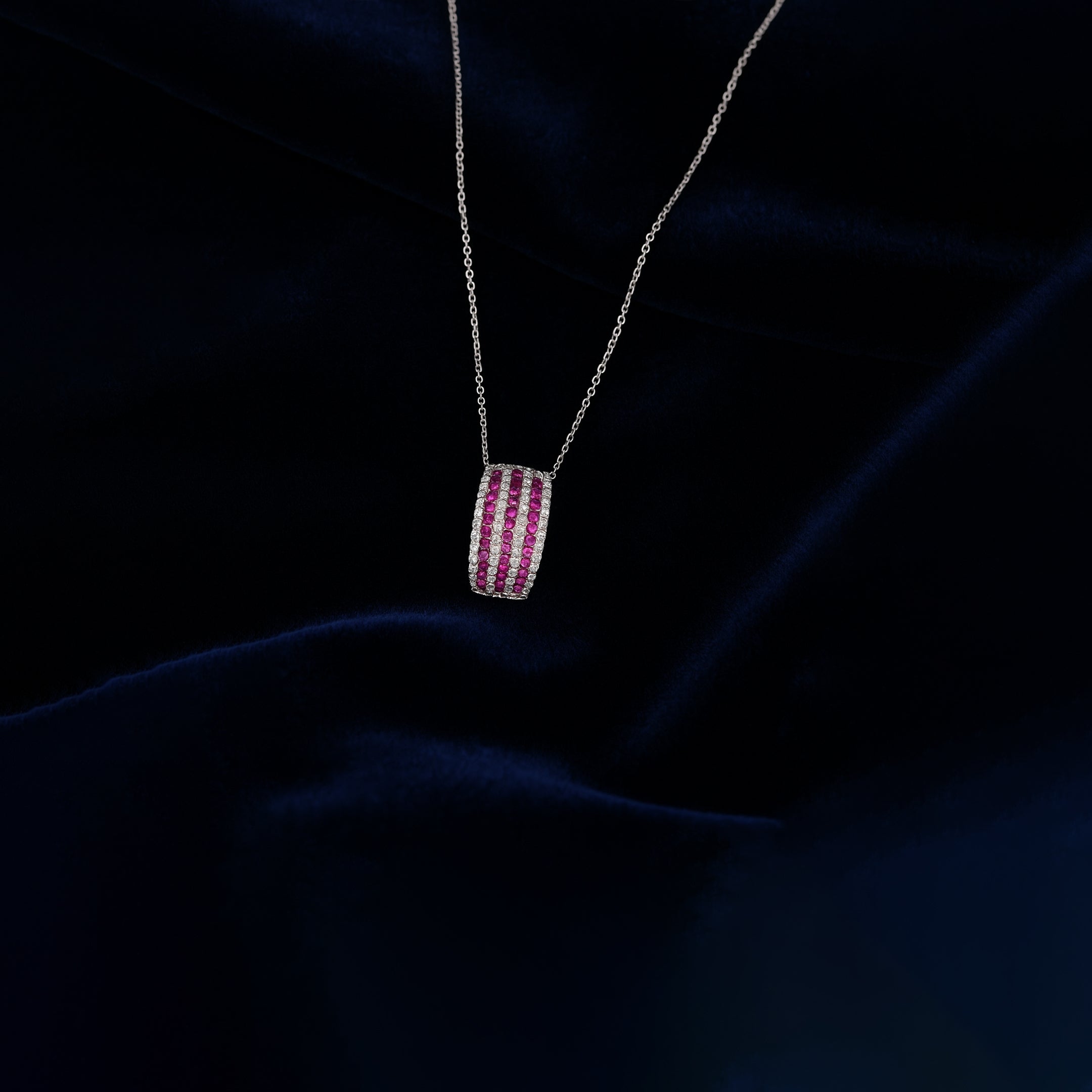 Ruby Stripe Curve Pendant