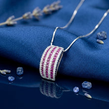 Ruby Stripe Curve Pendant