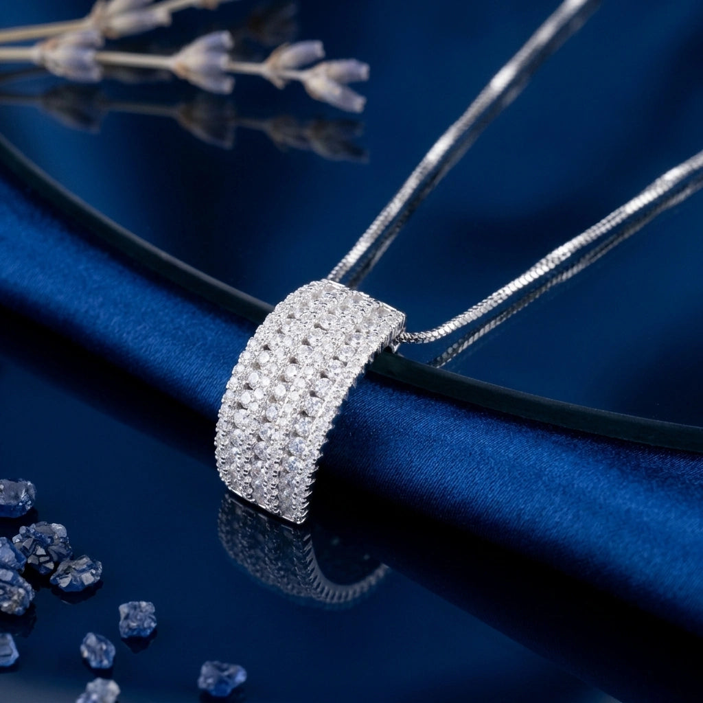 White Stripe Curve Pendant