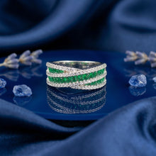 Emerald Criss Cross Ring