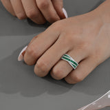 Emerald Criss Cross Ring