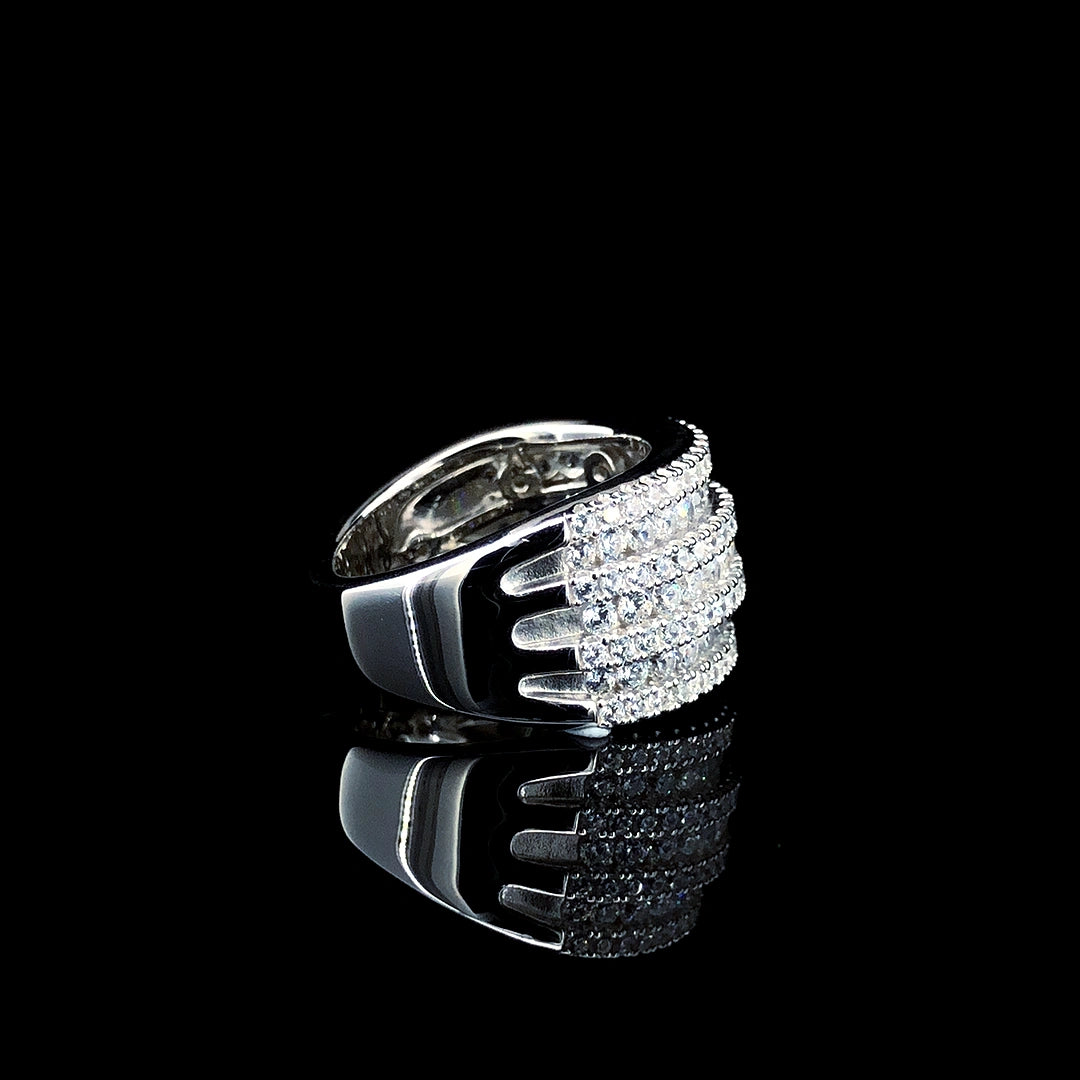 White Prestige Row Channel Ring
