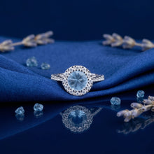 Aqua Bloom Halo Ring