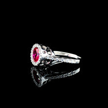 Crimson Bloom Halo Ring