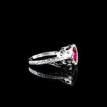 Crimson Bloom Halo Ring