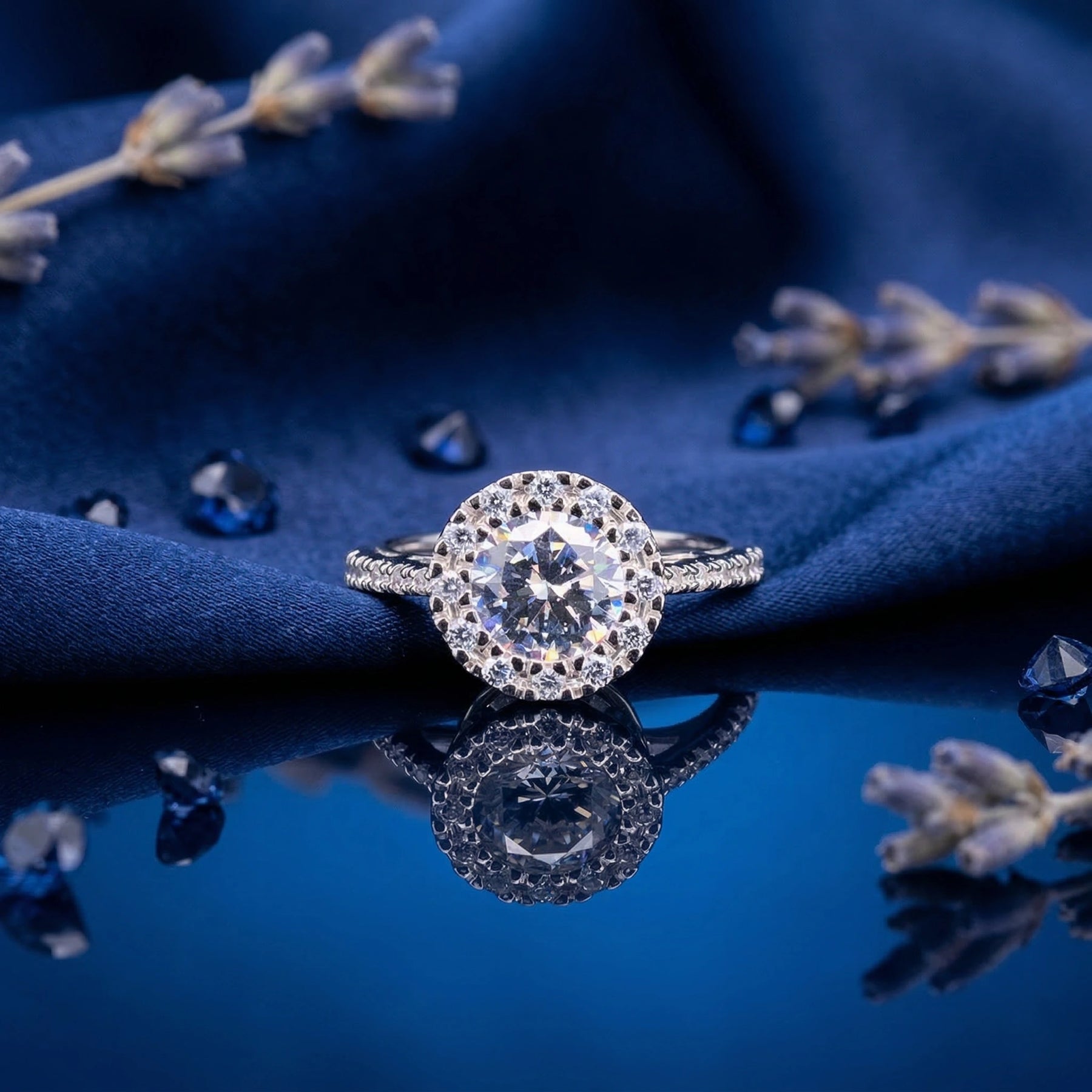 Radiant Bloom Halo Ring