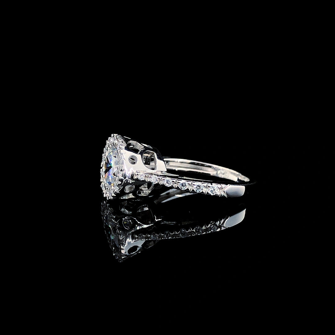Radiant Bloom Halo Ring