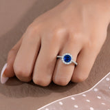 Midnight Bloom Halo Ring