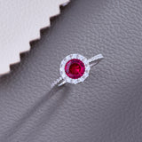 Crimson Bloom Halo Ring