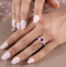 Scarlet Bloom Solitaire Ring